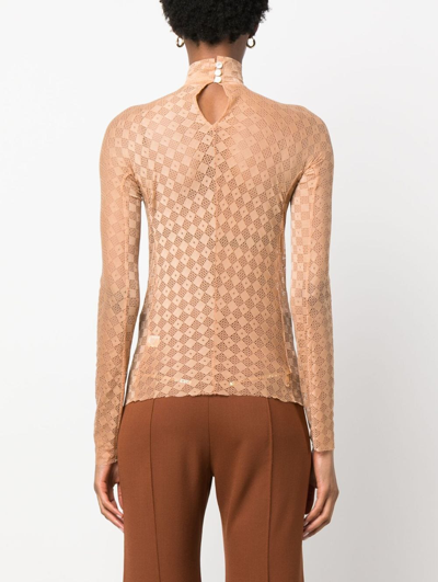 Forte Forte Lace-detail Long-sleeved Top In Neutrals