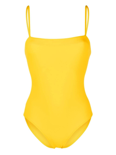 Shop Eres Aquarelle Square Neck Swimsuit In Yellow