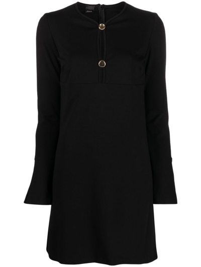 Shop Pinko Slit-sleeve Minidress In Black