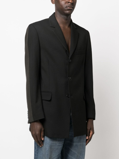 Shop Diesel Panelled Single-breasted Blazer In Black