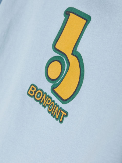 Shop Bonpoint Logo-print Cotton T-shirt In Blue