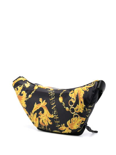 Versace Jeans Couture Chain Couture-print Belt Bag In Black