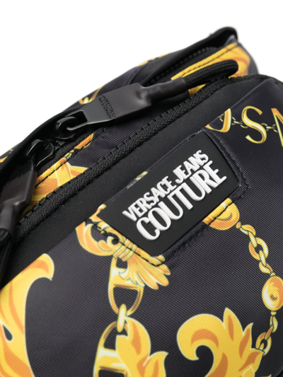 Versace Jeans Couture Chain Couture-print Belt Bag In Black