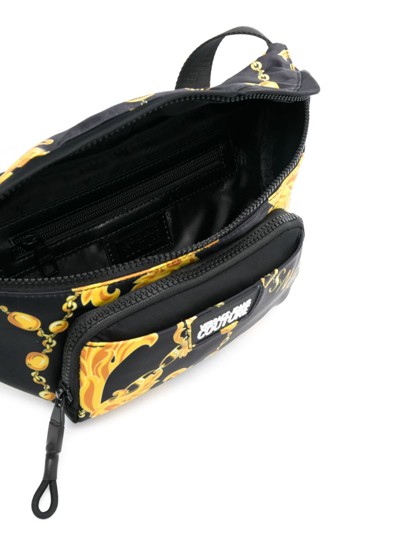 Versace Jeans Couture Chain Couture-print Belt Bag In Black