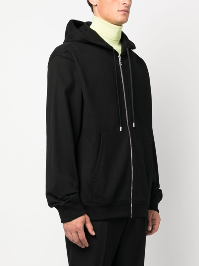 Prada Re-nylon Logo-print Hoodie In Black