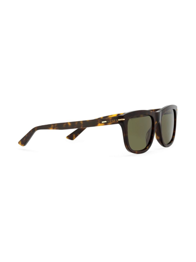 Shop Gucci Tortoiseshell-effect Rectangular-frame Sunglasses In Brown