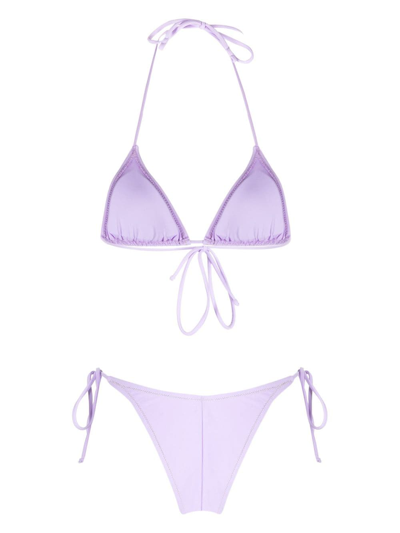 Shop Reina Olga Susan Halterneck Bikini Set In Purple