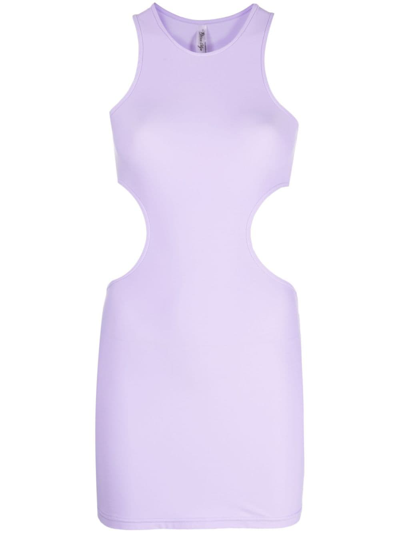 Shop Reina Olga Cut-out Sleeveless Minidress In Purple