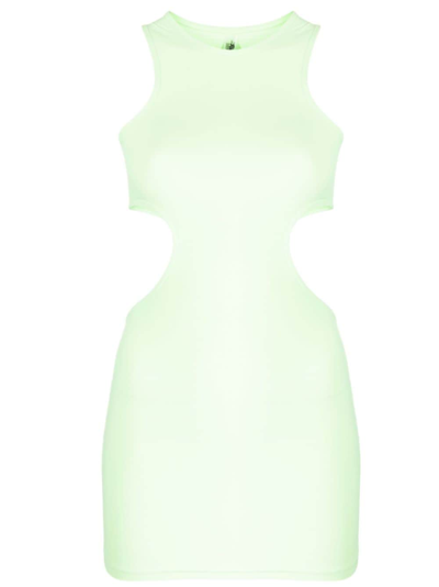 Shop Reina Olga Cut-out Sleeveless Minidress In Green