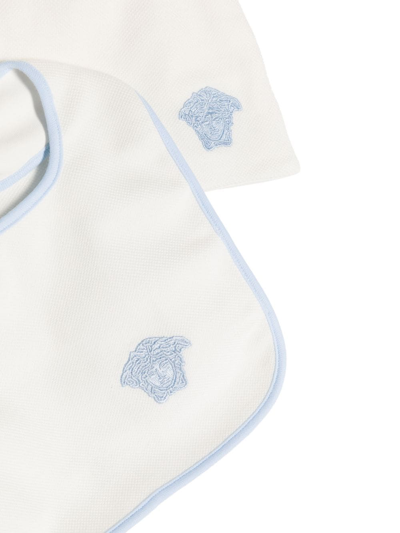Shop Versace Medusa Head-motif Cotton Babygrow Set In Blue