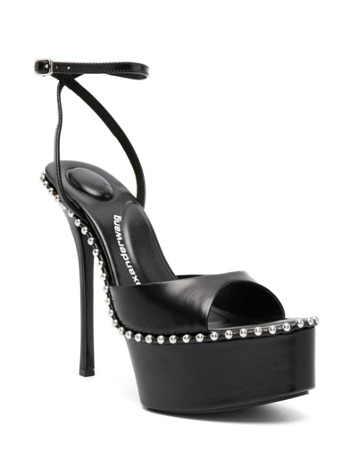 Alexander Wang Nova 145 Womens Leather Dressy Platform Sandals In Black