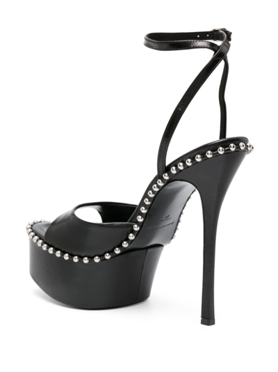 Alexander Wang Nova 145 Womens Leather Dressy Platform Sandals In Black