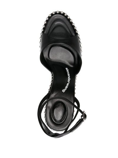 Shop Alexander Wang Nova 145mm Platform Leather Sandals In Black