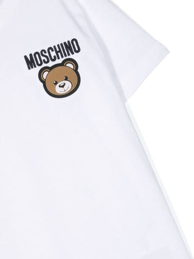 Shop Moschino Teddy Bear Cotton T-shirt In White