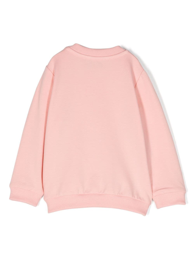 Shop Moschino Teddy Bear Cotton Sweatshirt In Pink