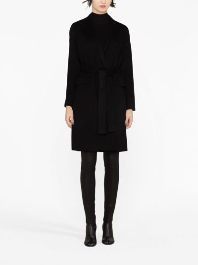 Theory Oaklane Tech Blend Belted Coat In Black