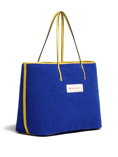 Shop Marni Reversible Tote Bag In Blue