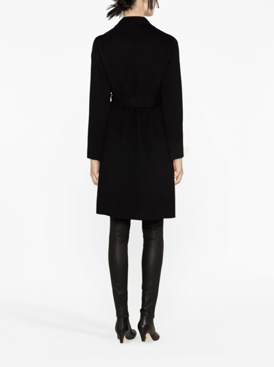 Theory Oaklane Tech Blend Belted Coat In Black