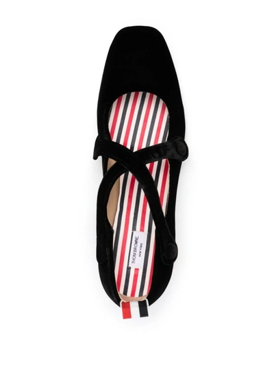 Shop Thom Browne Criss-cross Velour-finish 55m Sandals In Black