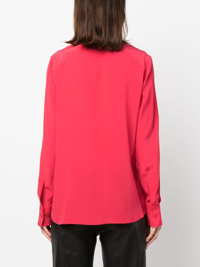 Shop Lanvin Button-down Silk Shirt In Pink