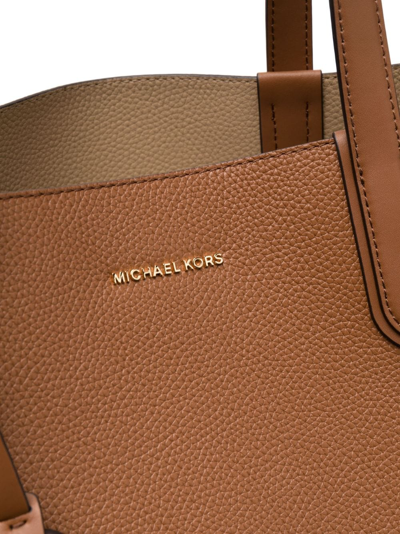 Michael Michael Kors Large Eliza Reversible Leather Tote Bag In Brown