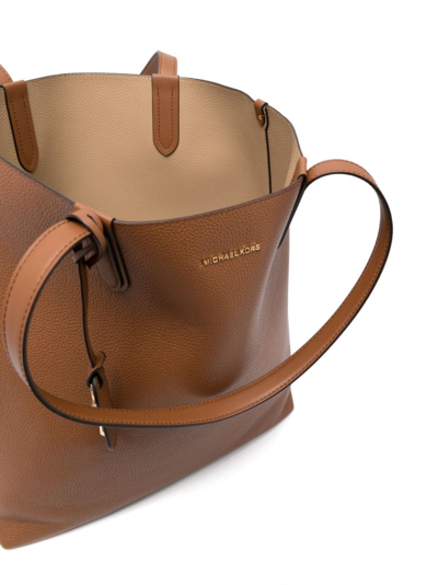 Michael Michael Kors Large Eliza Reversible Leather Tote Bag In Brown