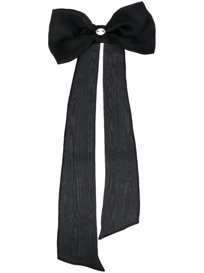 Shop Atu Body Couture Silk Bow Hair Clip In Black