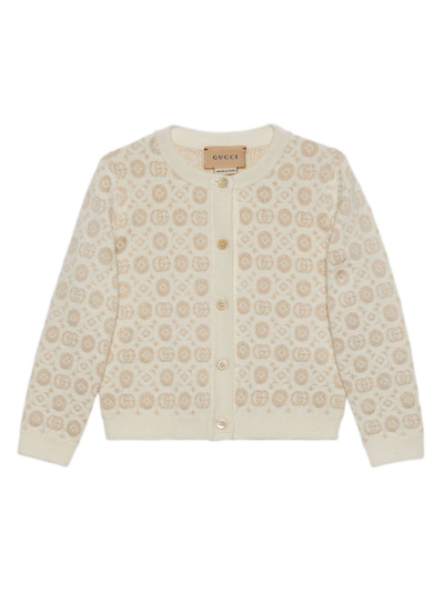 Shop Gucci Double G Wool Cardigan In Neutrals