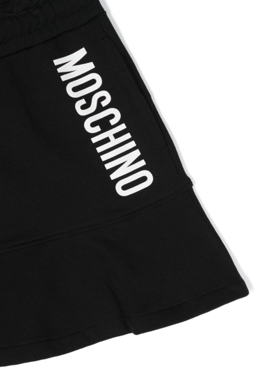 Shop Moschino Logo-print Drawstring Miniskirt In Black