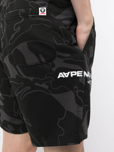 Shop Aape By A Bathing Ape Swirl-print Drawstring Track Shorts In Black