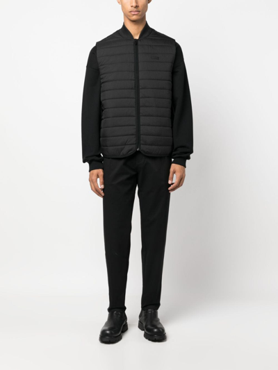Calvin Klein Logo-patch Zip-up Gilet In Black