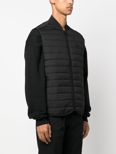 Calvin Klein Logo-patch Zip-up Gilet In Black