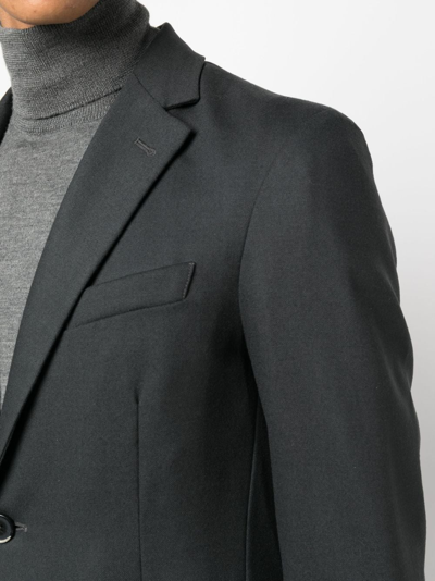 Shop Barena Venezia Single-breasted Wool Blazer In Grey