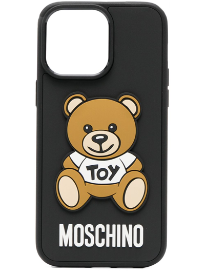 Shop Moschino Teddy Bear Iphone 14 Pro Max Case In Black