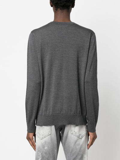 Dsquared2 Maple Leaf-motif Jumper In Grey