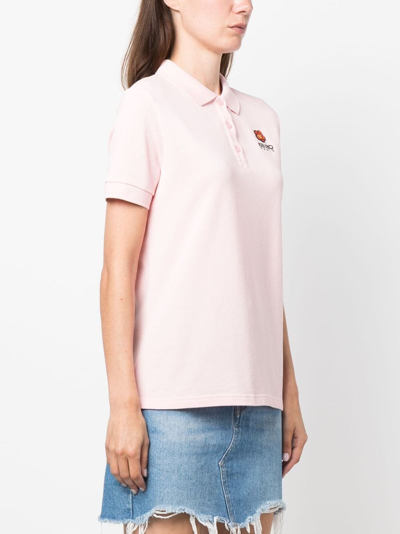 Shop Kenzo Boke Flower Piqué Polo Shirt In Pink
