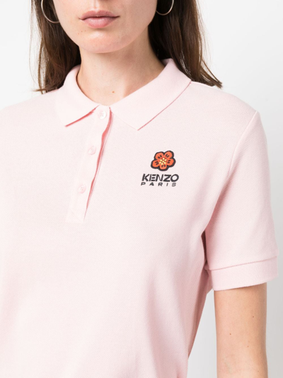 Shop Kenzo Boke Flower Piqué Polo Shirt In Pink