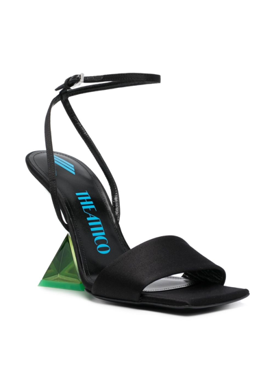 Shop Attico Cheope 110mm Leather Sandals In Black