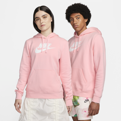 Shop Nike Women's  Sportswear Club Fleece Logo Pullover Hoodie In Pink