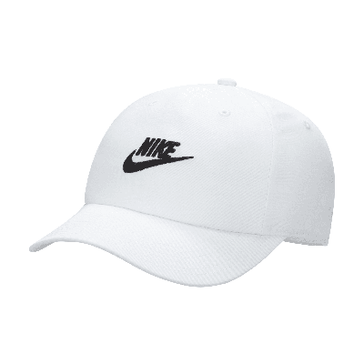 Shop Nike Club Kids' Unstructured Futura Wash Cap In White