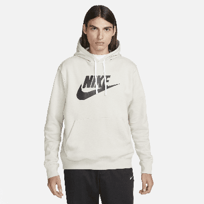 Shop Nike Men's  Sportswear Club Fleece Graphic Pullover Hoodie In Grey