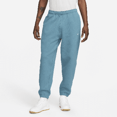 Shop Nike Men's Solo Swoosh Fleece Pants In Blue