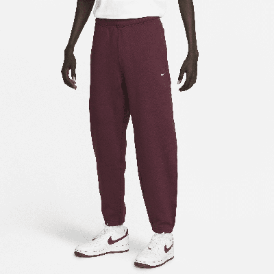 Shop Nike Men's Solo Swoosh Fleece Pants In Red