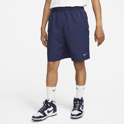 Shop Nike Men's Solo Swoosh Woven Shorts In Blue