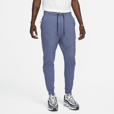 Shop Nike Men's  Sportswear Tech Fleece Lightweight Slim-fit Jogger Sweatpants In Blue