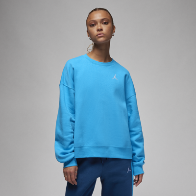 Shop Jordan Women's  Brooklyn Fleece Crewneck Sweatshirt In Blue