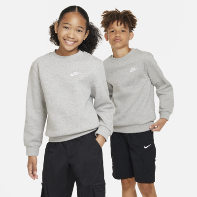 Shop Nike Sportswear Club Fleece Big Kids' Sweatshirt In Grey