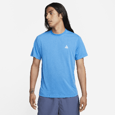 Shop Nike Men's Dri-fit Adv Acg "goat Rocks" Short-sleeve Top In Blue