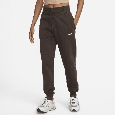 Shop Nike Women's  Sportswear Phoenix Fleece High-waisted Jogger Pants In Brown