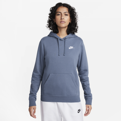 Shop Nike Women's  Sportswear Club Fleece Pullover Hoodie In Blue